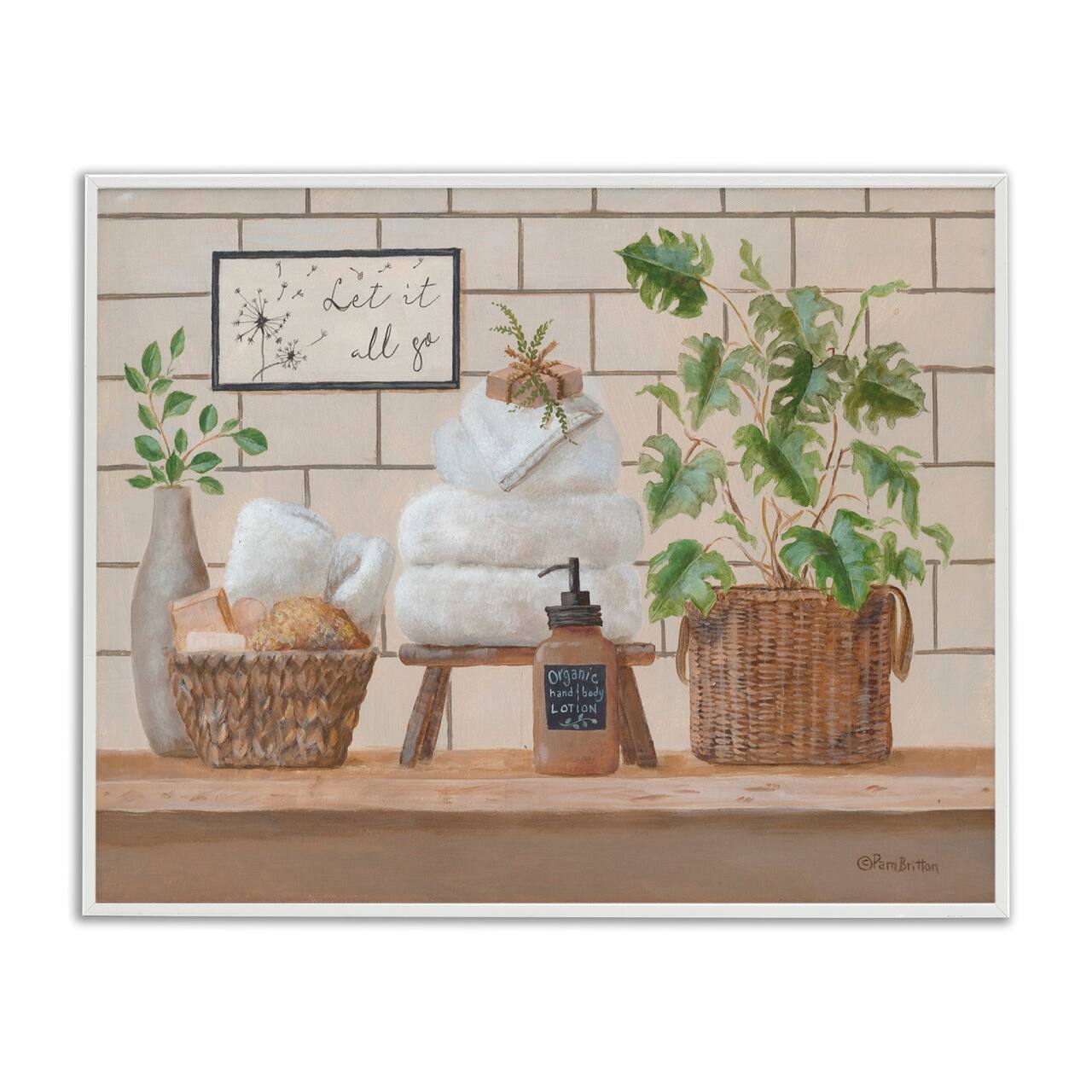 Stupell Industries Comforting Bathroom Spa Still Life Framed Giclee Art